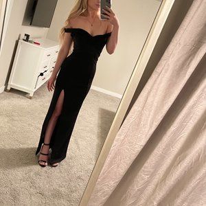 Black Off the Shoulder Formal Dress